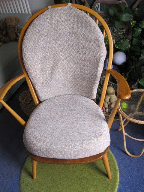 Vintage Ercol Windsor High Back Armchair 1960-70s w/Cushions UK