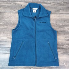 Columbia Sportswear Co Youth 14/16 Fleece Vest Teal Front Pocket Kids Outerwear