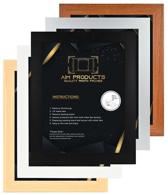 40x50cm Bilderrahmen Fotorahmen, Wandhalterung Posterrahmen MDF Holz Schwarz Weiß