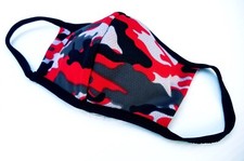 Gray and red camouflage face mask DRI-FIT flexible, double layer, washable