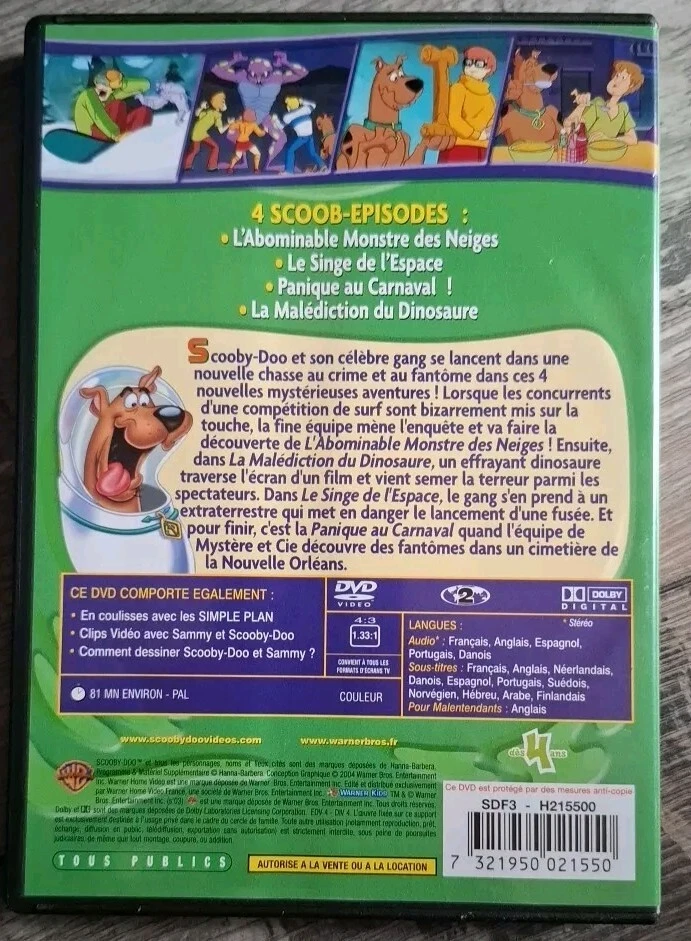 QUOI DE NEUF SCOOBY-DOO VOL 1 le singe.. DVD ZONE 2 VERSION FRANÇAISE. OFFRE 2=3 - Photo 2/2