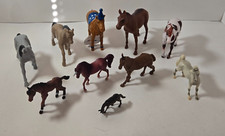 Mixed Lot of 10 Toy Horses Figures Nice Variety of Colors and Sizes