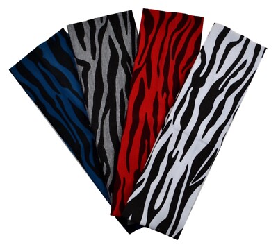 Set of 4 Zebra Animal Print Cotton Headbands for Fashion of Embellishing