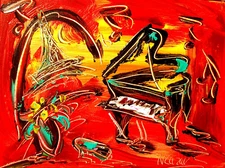 JAZZ MUSIC painting Abstract Modern Art  Contemporary  WALL DECOR Y5F78E34fNrgWF