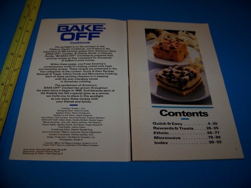 Pillsbury Bake-Off Cookbook 100 Winning Recipes Bake-Off 32 - Picture 2 of 6