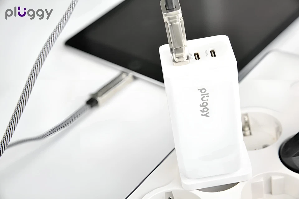 Pluggy 65W USB C Wall Fast Charger Adapter, 3-Port PD3.0 QC Power Wall Charging - Image 2 of 4