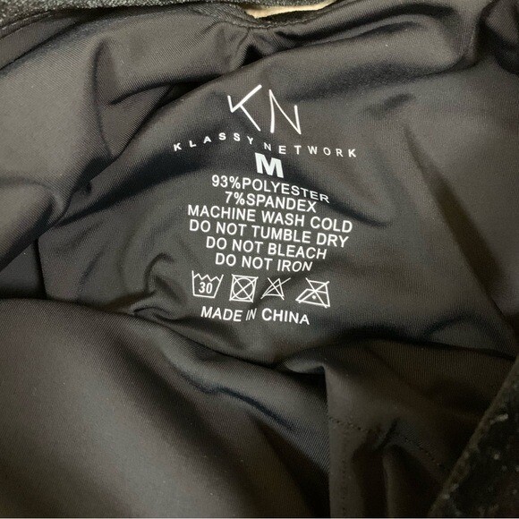 Klassy Network Black Velvet One Shoulder Ruched Mini Dress Medium Side Zip