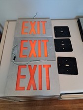 Exit Signs 2 W/ Wiring, 2 With Back Plate(also A Plastic Exit Sign)