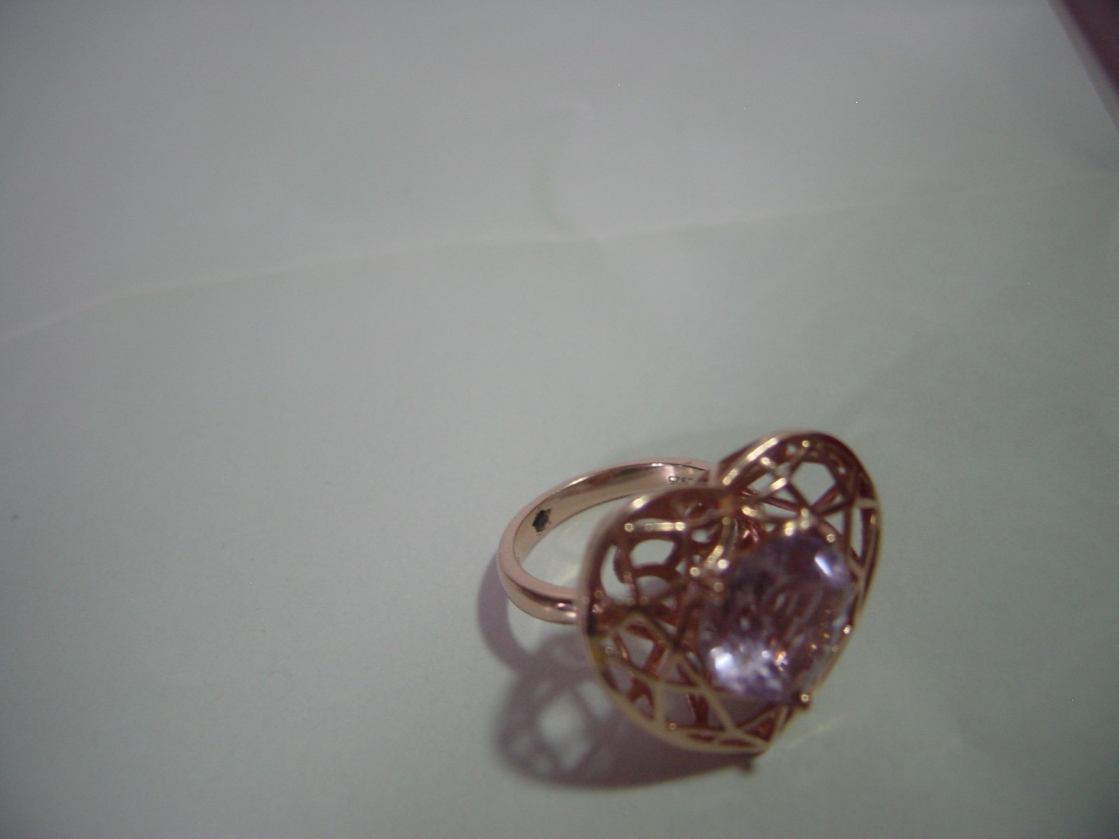 superb Solid Silver & gp chunky large Ring-natura… - image 6