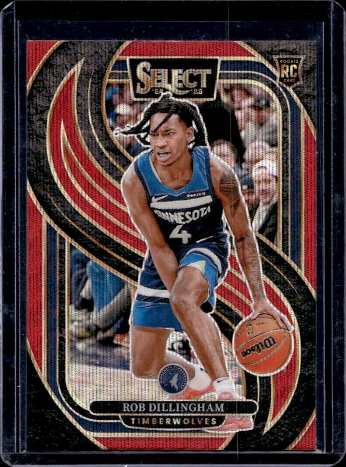 2024-25 Select Rob Dillingham Premier RC Red Wave Prizm #187 Timberwolves