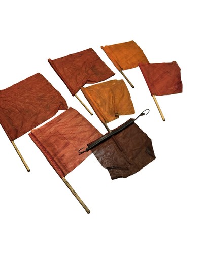 6Pcs 18x18" Safety Flag Mesh Oversize Load Flags with 35.8" Wooden Dowel Red