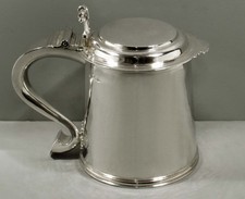 English Sterling Silver Tankard 1929 HAND WROUGHT