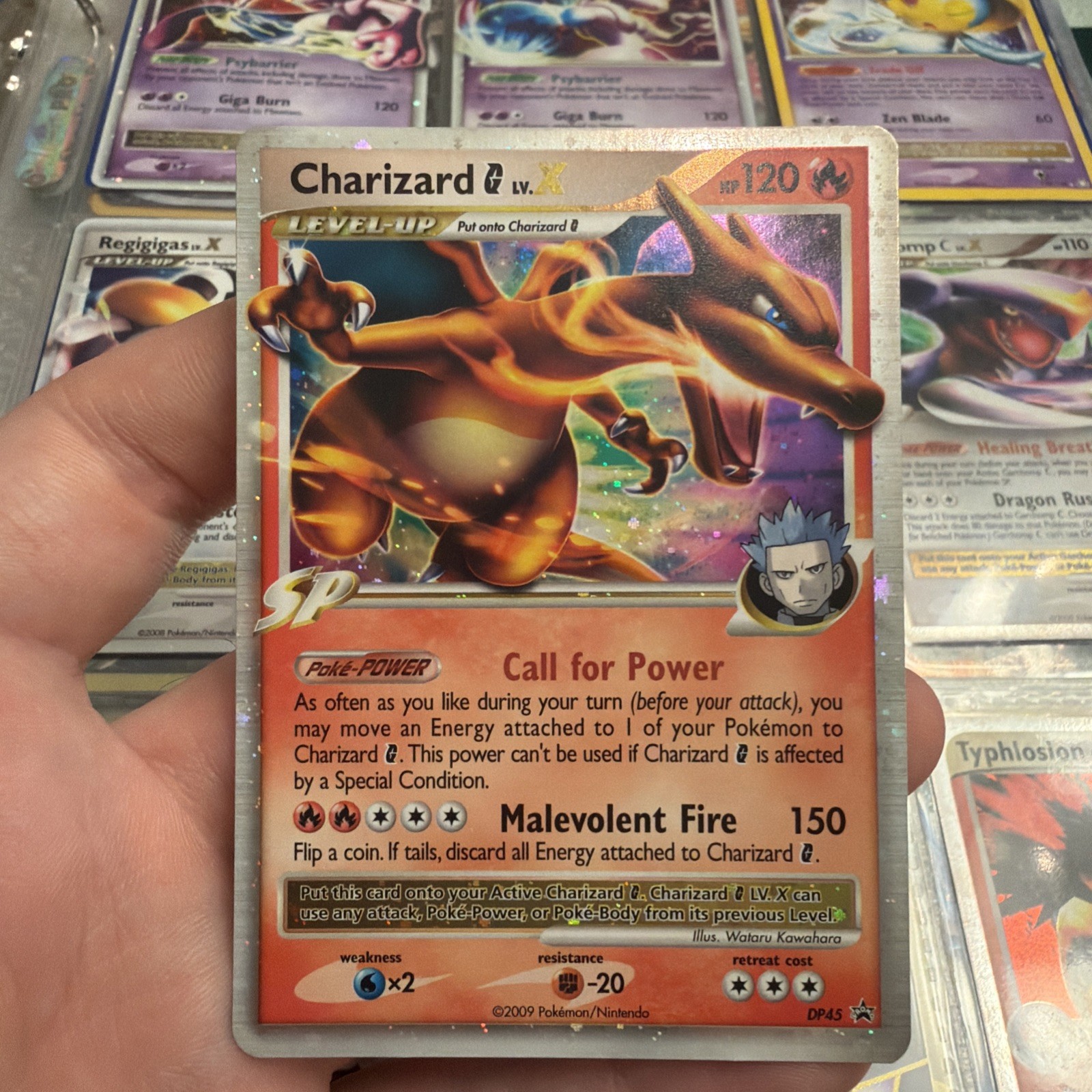 Charizard G Lv. X Black Star Promo Holo DP45 2009 Pokemon TCG Card Swirl - MP