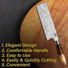 Handmade Nakiri Knife | 12C27 Stainless Steel Chef Knife- Vegetable Cleaver Gift