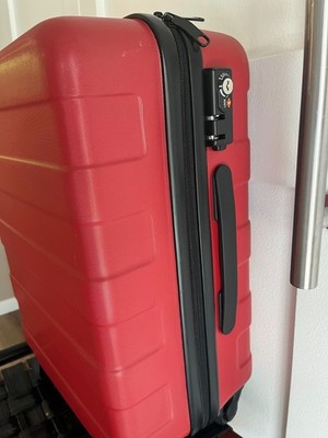 MUJI Red Adjustable Handle Hard Shell Carry-On Urethane Resin