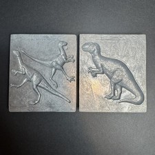 Set of 2 Vintage ToyMax Metal Molds - Dinosaurs - Creepy Crawlers 2000