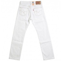Levi's Jeans Hose Weiß Straight Leg Button 501 Herren W30 L32 Levis Jeanshose
