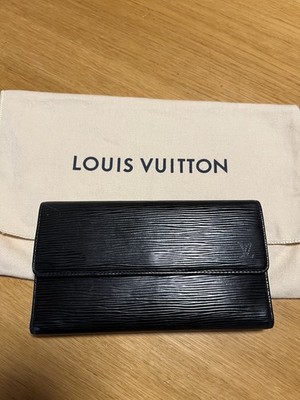 Vintage Original Louis Vuitton Damen Geldbörse Epi Schwarz Leder 