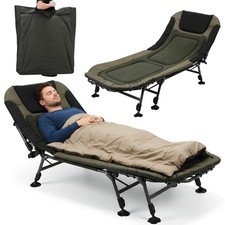 Adults Folding Sleeping Cot Guest Bed Heavy Duty Portable Cots Camping with Mat