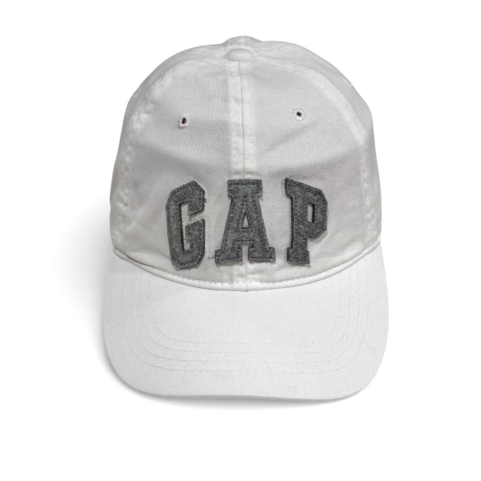 GAP Hat Cap Strap Back Medium Large White Gray Em… - image 1