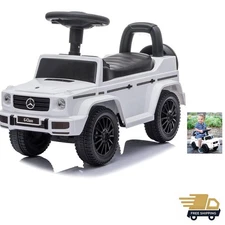 Kids Outdoor Stroller Mercedes G-Wagon Push Car with Working Lights, Horn, an...