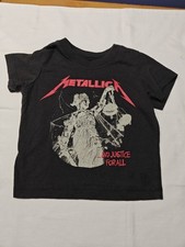 Metallica And Justice For All Toddler Graphic T-Shirt Black 12 Months Band Tee