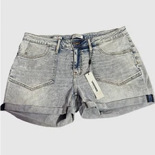 Vigoss NEW Marley High Waist Denim Shorts Plus Womens Size 16W Acid Wash Cuffed