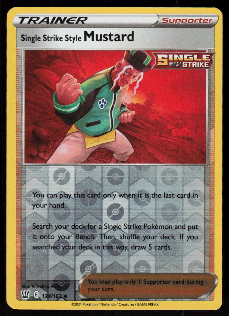 Single Strike Style Mustard 134/163 Battle Styles Pokemon Reverse Holo LP