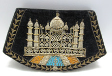 VTG Zardozi Embroidered Velvet TAJ MAHAL Evening Purse Bag Gold Silver AWESOME