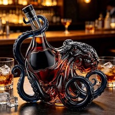 Kraken Rum Edition Octopus Glass Whisky Liquor Decanter Bottle Nautical Home Bar