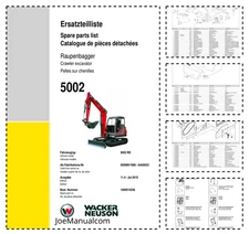Wacker Neuson 5002 Track Excavator Parts Catalog AA00098 AA04897 PDF