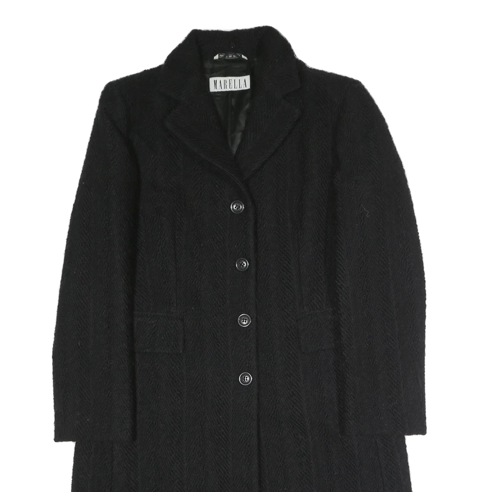 MARELLA Womens Black Tailored Jacket L Polyester Blend Button Closure - Image 2 of 4