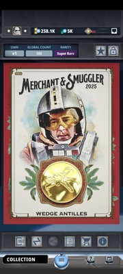 Star Wars Card Trader Merchant & Smuggler 25 Wedge Antilles Super Rare DIGITAL