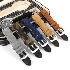 Suede Leather Watch Strap 18mm 19mm 20mm 22mm Band Vintage Handmade Watchband