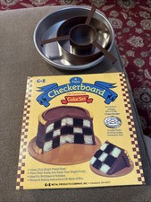 Vintage Checkerboard Cake Set by G&S Made in USA (JL)