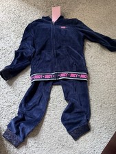 GUC Juicy Couture navy blue girl s velour sweatsuit tracksuit size 6