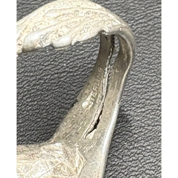 SOLID CAST 925 STERLING SILVER FROG RING SIZE 6 S… - image 5