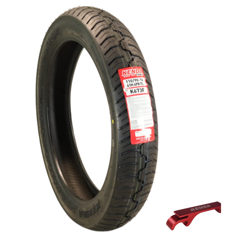 Kenda Kruz K673 Front Motorcycle Tire, 110/90H-18, Blackwall with