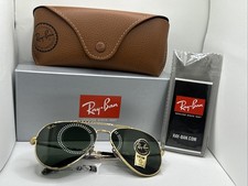 Ray-Ban New Aviator Polished Gold Green Lens Sunglasses RB3625 919631 58