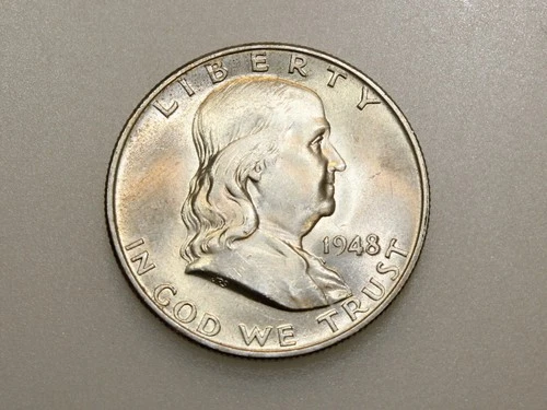 1948-P 50C FRANKLIN SILVER HALF DOLLAR GEM BU