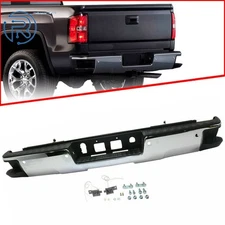 LABLT Rear Bumper Assembly For Chevy Silverado 2014-2018 Chrome w/Park Steel