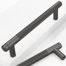 12 Pack 5 Inch 128 mm Black Barrel Cabinet Pulls Cupboard Aluminum Handles Dr...