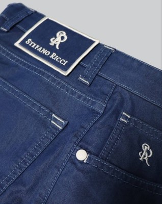 STEFANO RICCI SALE LUXURY JEANS WITH DENIM $1,000  SR LOGO DETAIL SZ: 32 EU