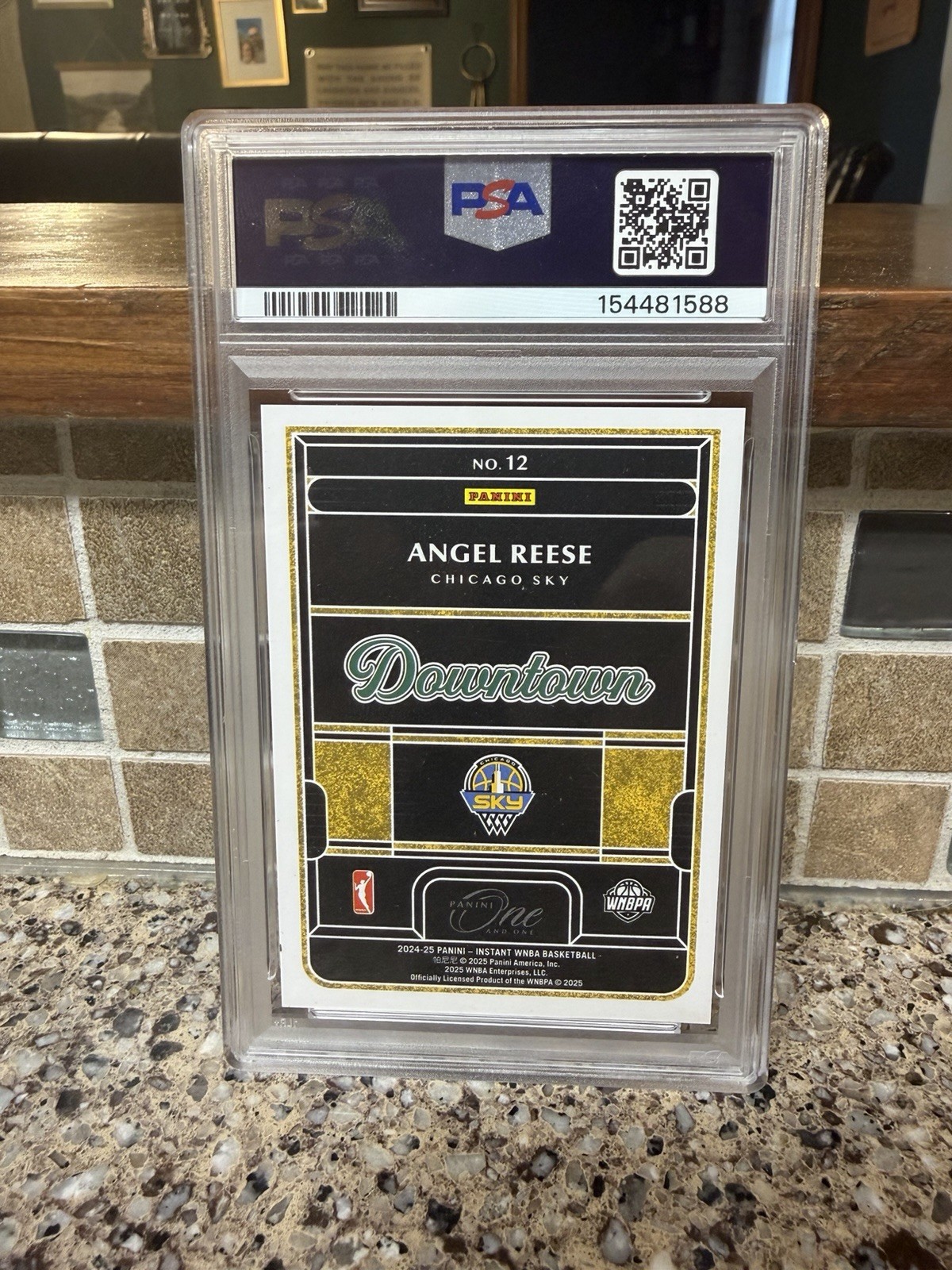 Panini 2024 Instant WNBA Angel Reese Downtown RC #12 PSA 9 Chicago Sky view 2