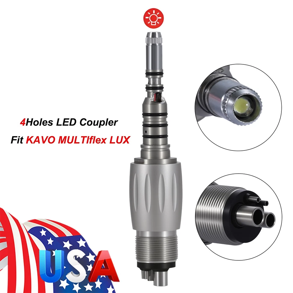 Acoplador rápido generador eléctrico LED dental estilo KAVO 4H para pieza de mano de fibra EE. UU. Foto 3 de 4