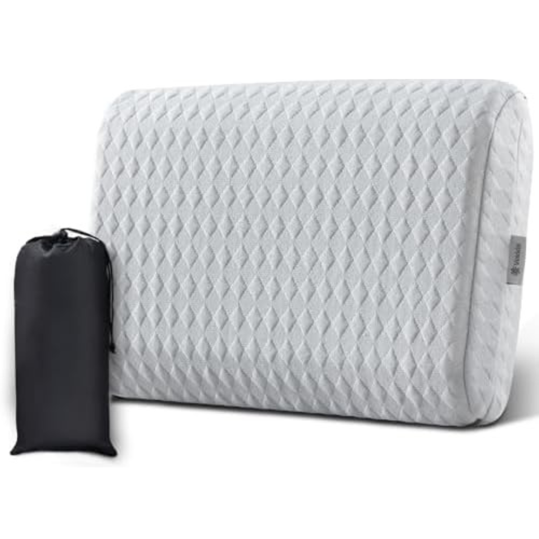 Travel Pillow, Memory Foam Pillow Compressible Camping Pillow with Washable C-image