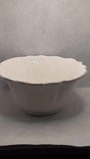 Grestel Stoneware Portugal White Scallop Bowl 6 1/4"x 3"