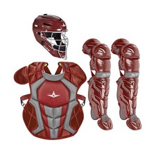 All-Star System7 Axis NOCSAE Youth Baseball Catcher's Package Maroon
