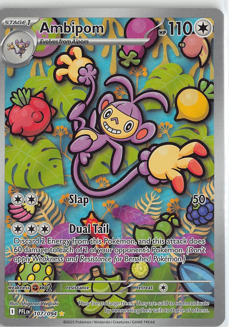 ME02: Phantasmal Flames Holo Illustration Rare LP 107/094 Ambipom