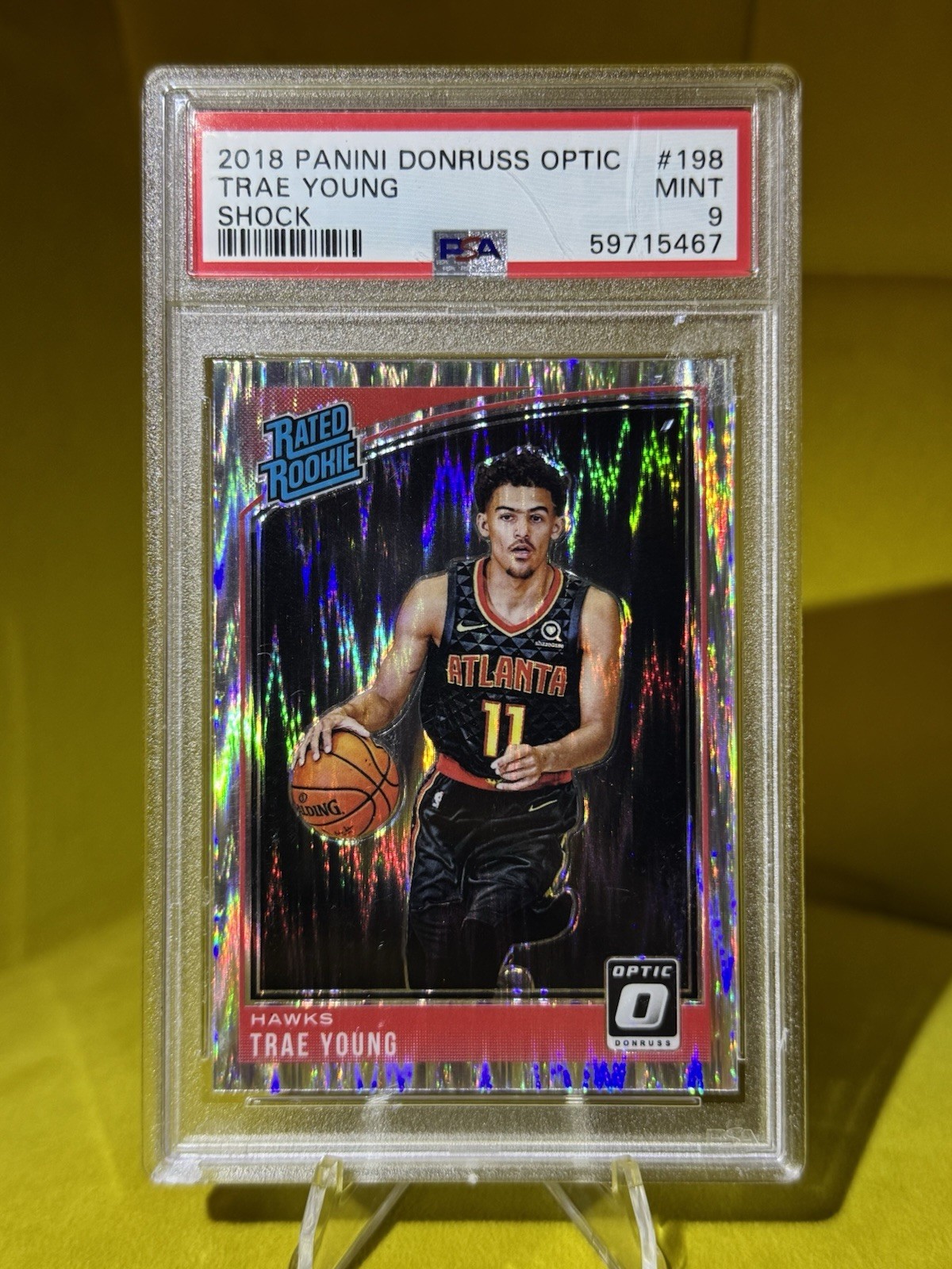 2018-19 Panini Donruss Optic - Rated Rookie Trae Young #198 Shock Prizm (RC)